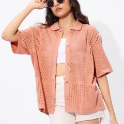 The Souled Store Peach Loose fit Cotton casual shirts-picture-47