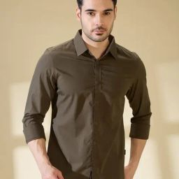 Being Human Dark Green Slim Fit Shirt-image-26