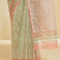 Fabindia Multicolored Regular Fit Printed Saree image 5