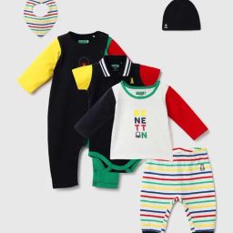United Colors of Benetton Infant Boys Multi Cotton Striped Clothing Set-image-42