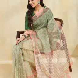Fabindia Multicolored Regular Fit Printed Saree image 4