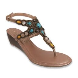 Catwalk Women's Wedding Dreamers Zing Thing Multicolor Back Strap Wedges-image-123