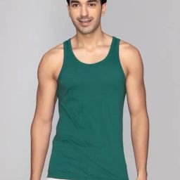 XYXX Bottle Green Round Neck Vest-image-64