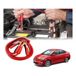Auto Pearl 1.83 m (6 Ft) 500 A Heavy Duty Anti Tangle Battery Jumper Booster Cables for Verna Fluidic 4s (Pack of 2)-image-90