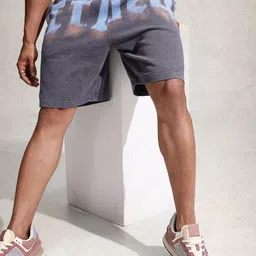 WROGN Men Typography Printed Pure Cotton Loose Fit Shorts-picture-37