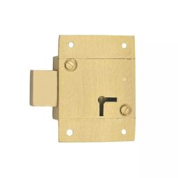 Harrison 75 mm Brass Finish Brass 6 Lever Furniture Lock Set with 2 Keys, ALM-0187-48