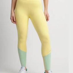 Reebok Yellow Polyester Regular Fit Self Tights-picture-0