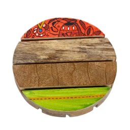 Aapno Rajasthan Brown Wooden Coasters - Set of 4 image 4