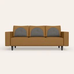 Godrej Interio Cresco Camel Solid Wood Fabric 3 Seater Sofa-0