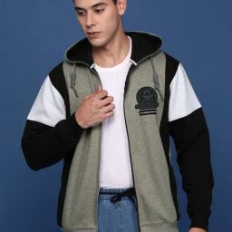 Showoff Olive Cotton Slim Fit Solid Jacket-image-37