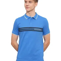 Being Human Blue Regular Fit Striped Polo T-Shirt-picture-44