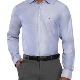 Tommy Hilfiger Carbon Navy Cotton Regular Fit Self Pattern Shirt-image-14