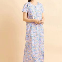 Sweet Dreams Multicolored Cotton Printed Nighty-image-58
