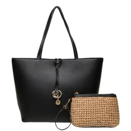 Anne Klein Black Solid Tote Handbag-27