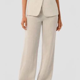 Forever New Natural Suit Linen Relaxed Fit Trousers-image-58
