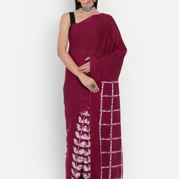 JAIPURI PRINT Checked Pure Cotton Ikat Saree-10