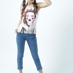 Huetrap Women White Printed Tank Pure Cotton Top-image-83
