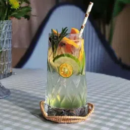 Smokey Cocktail Transparent Diamond Cut Tall Glass (550ml) - Set of 6-image-9