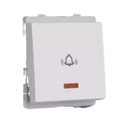 Schneider Electric Bell Push Switch with Indicator Livia Series 10 Amp White, P1086_N-22
