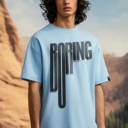 Bewakoof Chambray Blue Relaxed Fit Graphic T-Shirt-image-23