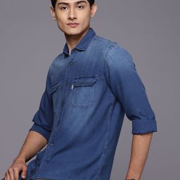 Louis Philippe Jeans Slim Fit Pure Cotton Casual Shirt-image-39