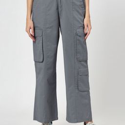 COSMIC TRIO Women Relaxed Loose Fit High-Rise Cargos Trouser-image-51