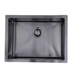 Jayna Regal PVD Square Series Single Bowl Kitchen Sink Black Finish 24x18x9 inch, JRPV 2418-image-62