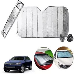 Auto Pearl F247 Dashboard Sun Shade Cover with Suction Cup for Volkswagen Touareg (Silver)-19