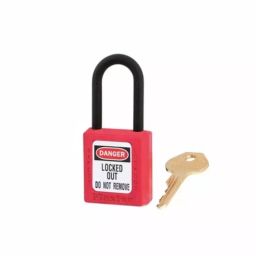 MASTER LOCK Key Safety Padlock 6 mm Shackle, 406RED-image-85