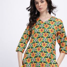 Anouk Rustic Floral Printed V-Neck Kurti-picture-18