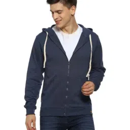 Campus Sutra Blue Regular Fit Hooded Sweatshirt-picture-20