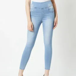Miss Chase Light Blue Cotton Jeggings-picture-11