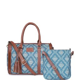 THE CLOWNFISH Printed Oversized Structured Handheld Bag with Tasselled image 1