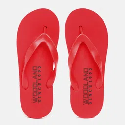 Woodland Men Red & Black Brand Logo Print Thong Flip-Flops-picture-16