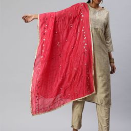 swatika Ethnic Motifs Embroidered Dupatta with Sequinned image 5