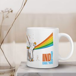 FanCode White & Orange Printed Ceramic Glossy Mugs Set of Cups and Mugs-34