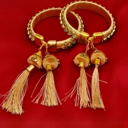 MEMOIR Women Brass Antique Gold-Plated Kada Bracelet-picture-41
