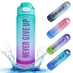 Spanker Never Give up Motivational Leakproof Water 30 Oz (900 Ml)sea Green Purple Sstp-image-44
