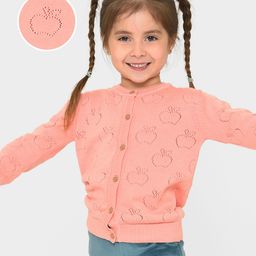 mi arcus Mi ArcusCotton Full Sleeves All Over Apple Design Knitted Sweater Peach-picture-38