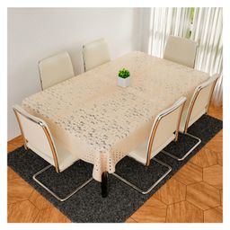 Kuber Industries Dining Table CoverCashew Design Dining Table CoverShinning Net Dining Table CoverTable Cover for Home Décor60x90Golden-18