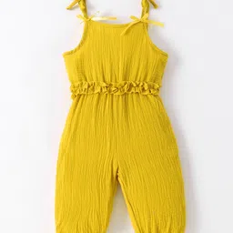 Kookie Kids Sleeveless Solid Color Jumpsuit - Yellow-picture-8