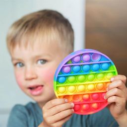 VGRASSP Pop It Fidget Sensory Toys, Stress Relief Silicone Pressure Relieving, Squeeze Novelty Gifts for Kids Children Adults - Pack of 1 - Color as Per Stock (Random Design)-17