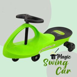 Dash Bumble Bee Magic Swing Car With Scratch Free PU Wheels - Green-24