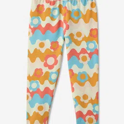 The Souled Store Cotton Elastane Floral Printed Leggings - Multi Colour-picture-2