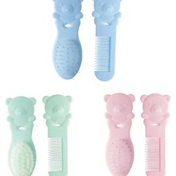 Baby Miniature Soft Bebe 2pcs Plastic Abs Care Product Carton Bear Baby Hair Brush Comb Set - Pack of 1 - Color May Vary-picture-17
