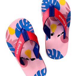 Pine Kids Slip On Flip Flops With Leaf Print - Pink & Blue-image-12