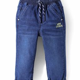 Babyhug Denim Full Length Washed Jeans With Stretch - Blue-image-64