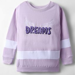 BUMZEE Looper Knit Full Sleeves Text & Wings Printed Sweatshirt - Lilac-picture-22