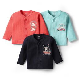 CUCUMBER Sinker Knit Full Sleeves Jhablas with Animal Print Pack of 3 - Light Blue & Navy Blue-image-83
