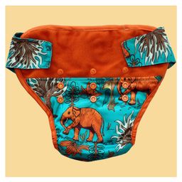 Elly Belly Reusable cloth diaper Velcro Closure Free Size (03 Months to 3 Years) - Elephant Printed-image-97